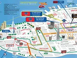 click to zoom Map of Hop-On-Hop-Off tourist bus in New York